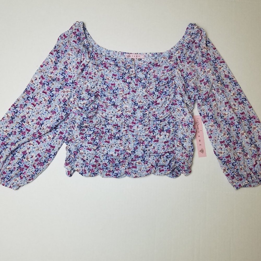 NWT Crave Fame Ruched Off Shoulder Top Size XL